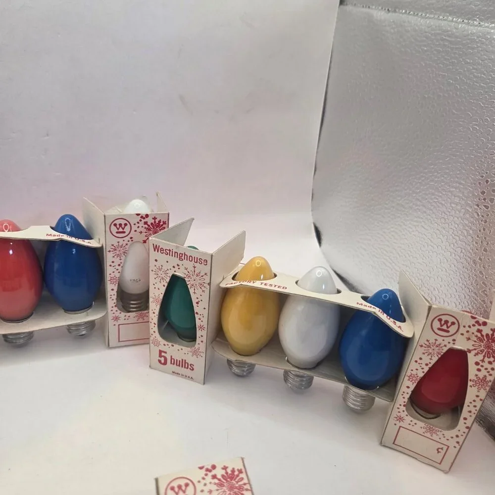 Westinghouse Vintage Christmas C7 Light Bulbs Multi-Color 5 Bulb Packs Boxed